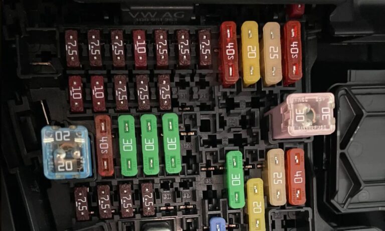 Bezpieczniki Volkswagen Taigo – pełny schemat skrzynek w kabinie i komorze silnika